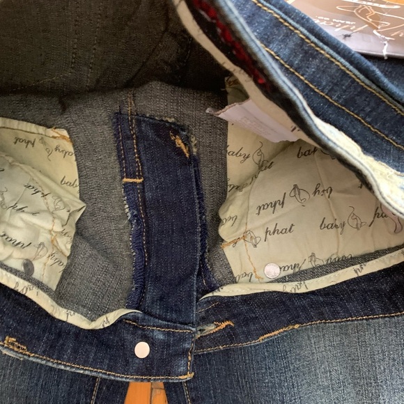 Vintage y2k baby phat nwt Embroidered Floral Blue flare
 Jeans low waisted boho - Picture 14 of 14